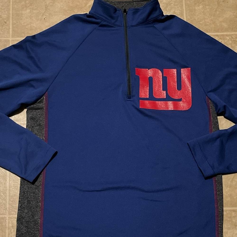 NFL team apparel New York Giants 1/4 zip TX3 cool lightweight pullover